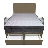 Dormitorio Turin + 4 Cajones 1.5 Plz + Cabecera - Beige Oscuro