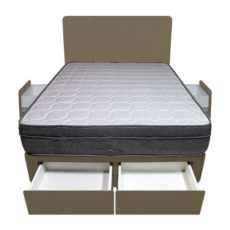 Dormitorio Turin + 4 Cajones 1.5 Plz + Cabecera - Beige Oscuro