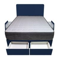 Dormitorio Turin + 4 Cajones 1.5 Plz + Cabecera - Azul Marino