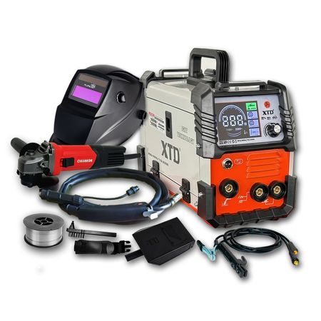 Máquina de Soldar Mig 200A XTD + Fotosensible + Amoladora 800w