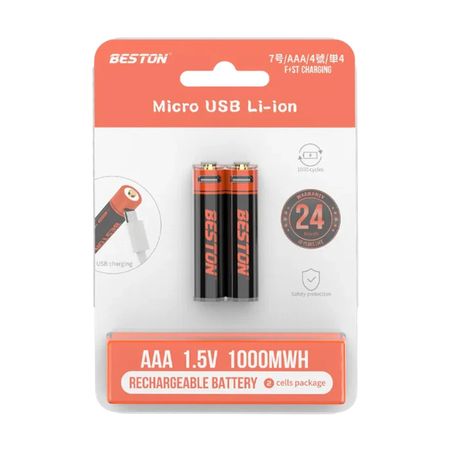 Pilas AAA x2 und Beston Recargables con Cable 3AM-2
