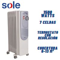 Estufa de Aceite Sole Eléctrica 7 celdas SOLE1500 Área 13 mt2