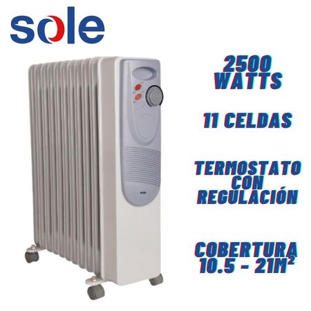 Estufa de Aceite Sole Eléctrica 11 celdas SOLE2500 Área 21 mt2