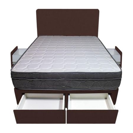 Dormitorio Turin + 4 Cajones 1.5 Plz + Cabecera - Chocolate