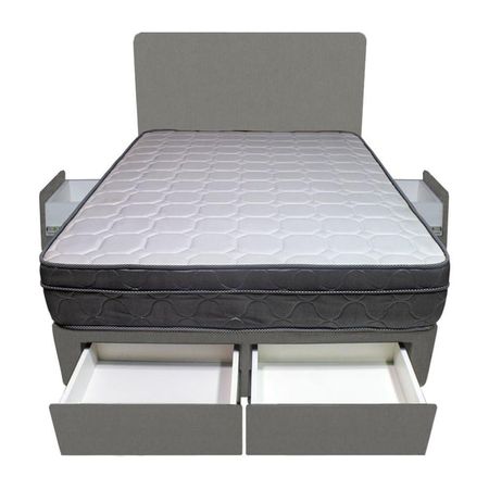 Dormitorio Turin + 4 Cajones 1.5 Plz + Cabecera - Gris Oscuro
