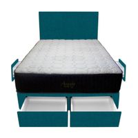 Dormitorio Pocket Vip + 4 Cajones 1.5 Plz + Cabecera - Cobalto