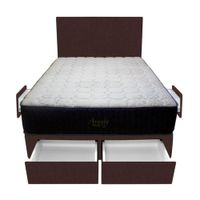 Dormitorio Pocket Vip + 4 Cajones 1.5 Plz + Cabecera - Chocolate