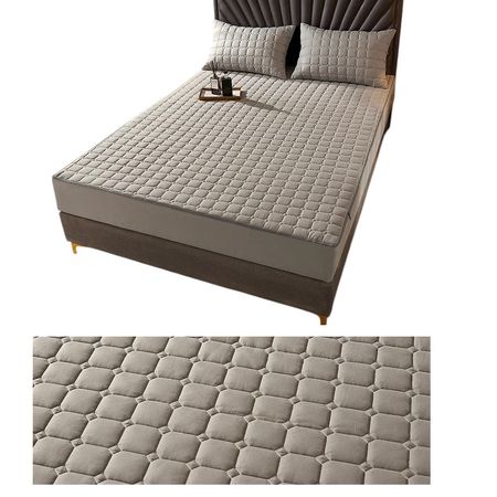 Cobertor Queen de Colchon Protector Impermeable Gris Verdoso