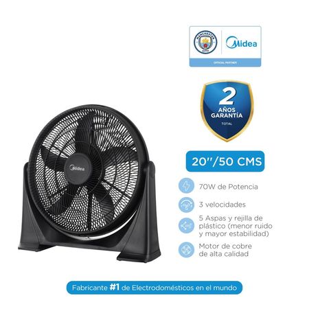 Ventilador de Piso Midea 20’’ 50 cm Negro
