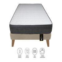 Cama Turin Slim 1.5 Plz + 1 almohada - Beige Claro