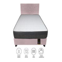 Dormitorio Turin 2 Plz + Cabecera + 2 Almohadas - Rosado