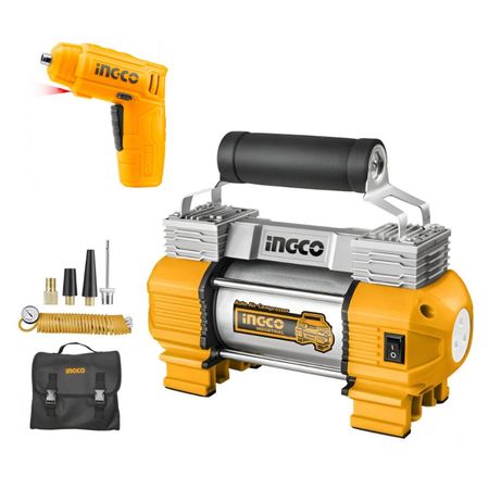 Compresor de aire 12V + Atornillador Inal 4V CSDLI0402 Ingco