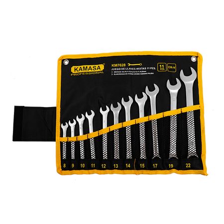 Juego de Llaves Mixta Kamasa 11Pcs 8-22Mm Cr-V KM7628