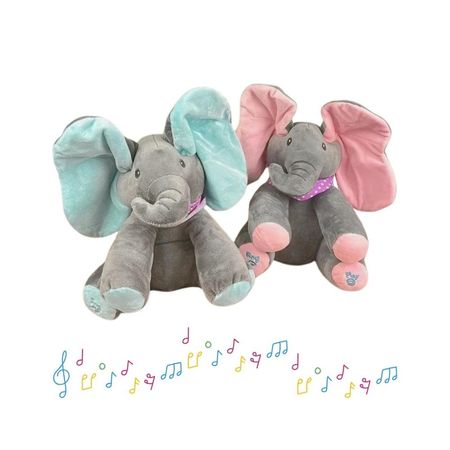 Set Peluches Interactivos Elefantes Musicales x2