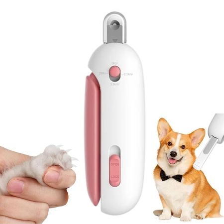 Cortauñas Ajustable con Lima para Gatos y Perros Cachorros, Pet Gravity, Rosa