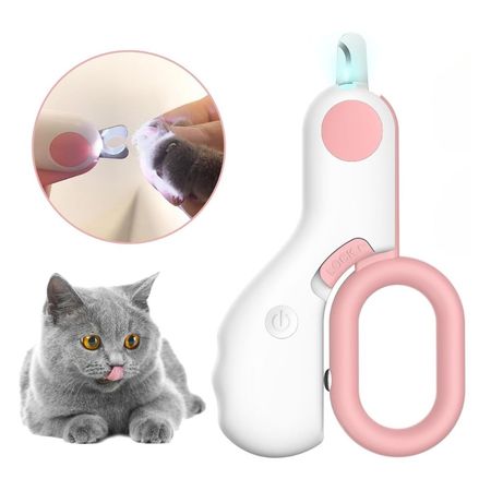 Cortauñas Led Para Gatos Cachorros y Animales Pequeños Pet Gravity Rosa