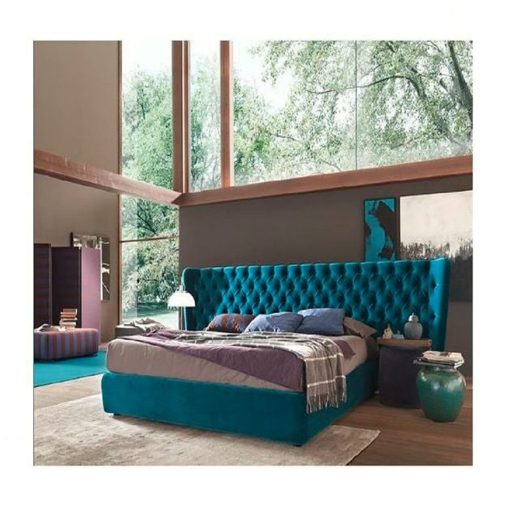 DM DORMITORIO BOX + CABECERA QUEEN LORY CELESTE