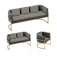 Juego de sala 3 2 1 Luxury Ohrid - Gris oscuro