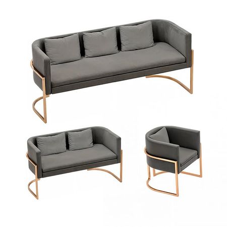 Juego de sala 3 2 1 Luxury Ohrid - Gris oscuro