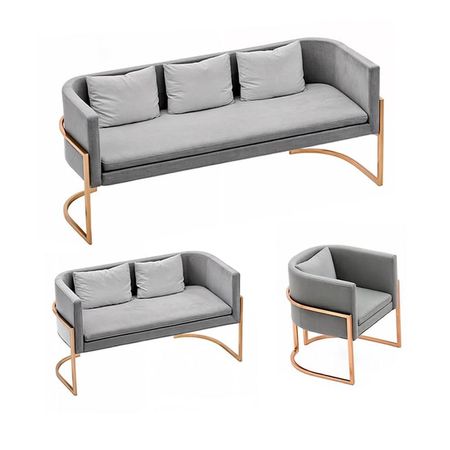 Juego de sala 3 2 1 Luxury Ohrid - Gris claro