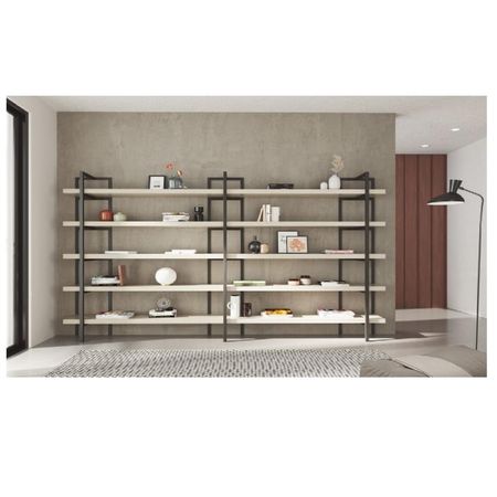 Estante Industrial Moderno Xavi color Blanco/Negro TU MESITA