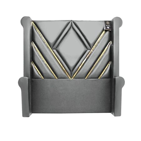 Cabecera Signature Ceuta con Tela espejo 1.5 Plz - Gris Claro