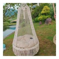 Silla Colgante Hamaca Acolchonada Blanca Premium 150cm