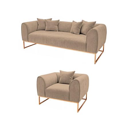 Juego de sala 3 1 Luxury Nikole - Beige claro