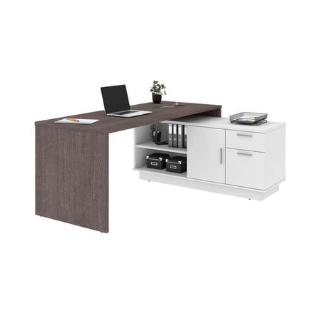 Escritorio Con Cajones Utiroa - Blanco Y Wengue