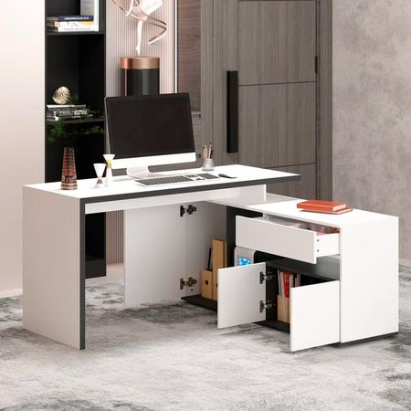 Escritorio Con Cajón Nibeu - Blanco