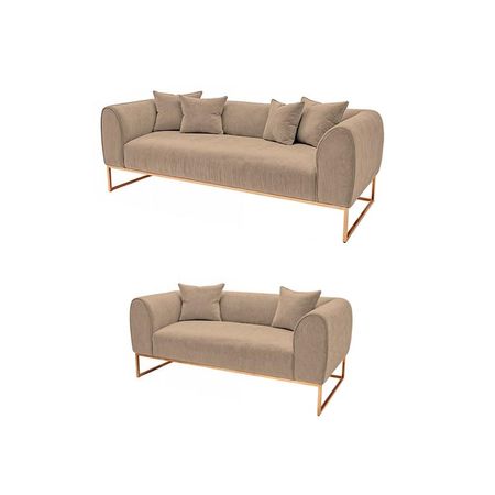 Juego de sala 3 2 Luxury Nikole - Beige claro