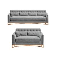 Juego de sala 3 2 Luxury Llinden - Gris claro