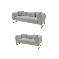 Juego de sala 3 2 Luxury Nikole - Gris claro