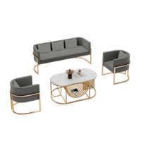 Juego de sala 3 1 1 Luxury Ohrid + Mesa de centro - Gris oscuro