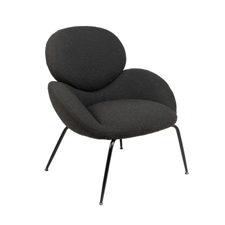 Butaca De Metal Y Tela Maak Gris Oscuro