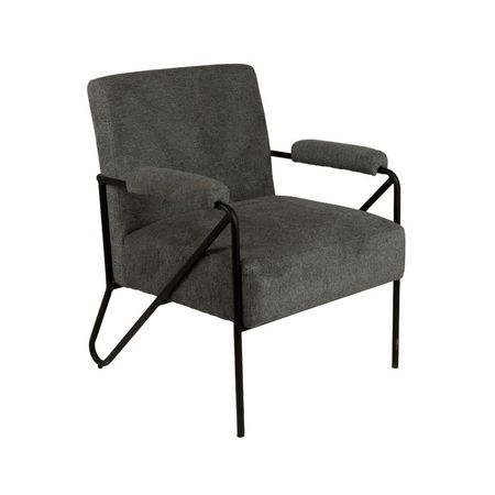 Butaca de Metal y Tela Beams Gris Oscuro