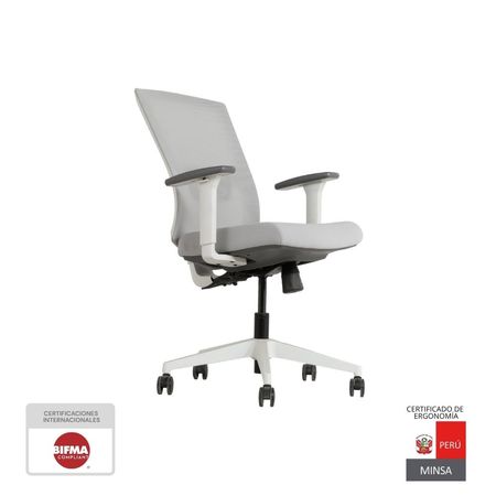 Silla De Oficina Ergonómica Giratoria Operativa Nihmo 2 White