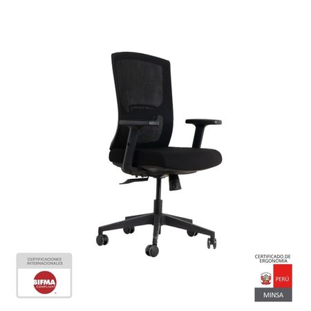 Silla De Oficina Ergonómica Giratoria Operativa Nihmo 2 Negro