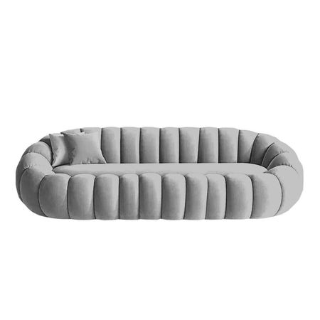 Sofá Aura Cozy  3 Cuerpos - Gris Claro