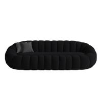 Sofá Aura Cozy  3 Cuerpos - Negro