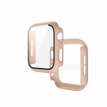 BUMPER CON GLASS ANTIESPÍA PARA SMARTWATCH 44-45-49MM ROSADO