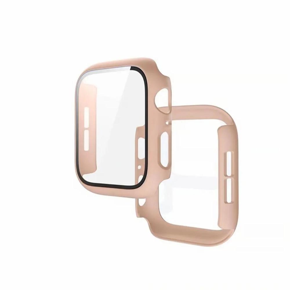 BUMPER CON GLASS ANTIESPÍA PARA SMARTWATCH 44-45-49MM ROSADO