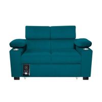 Sofá Cama Baltimore con Porta Vasos y Bolsillo 1.5 plz - Cobalto
