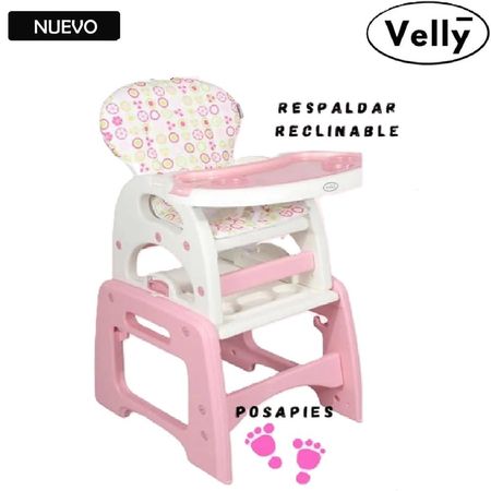 Silla carpeta para Bebe 3 en 1 Velly Rosado