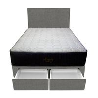 Dormitorio Pocket Vip + 2 Cajones 1.5 Plz + Cabecera - Gris Oscuro