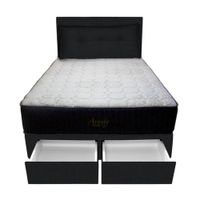 Dormitorio Pocket Vip + 2 Caj. 2 Plz + Cabecera + Cojin - Negro