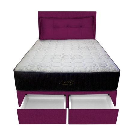 Dormitorio Pocket Vip + 2 Caj. 2 Plz + Cabecera + Cojin - Purpura