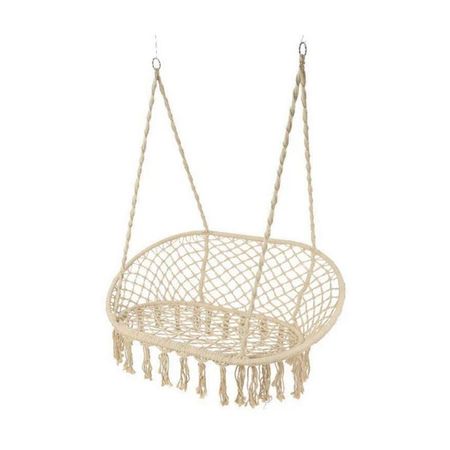 Silla Colgante Hamaca Doble Acolchonada Blanca Premium 120cm