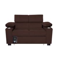 Sofá Cama Baltimore con Porta Vasos y Bolsillo 1.5 plz - Chocolate