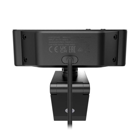 CAMARA WEB CREATIVE LIVE CAM SYNC 4K UHD 2160P DUAL MIC USB C/TAPA, COLOR NEGRO P/N: 73VF092000000
